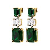 Esmara Green Crystal Gold Tone Drop Earrings