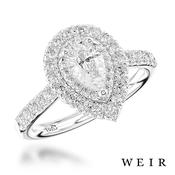 Platinum 0.73ct E SI1  Pear shape cut Diamond Engagement Ring