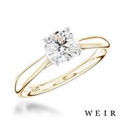 18k yellow gold 0.90ct G SI1  Round brilliant cut Diamond Engagement Ring