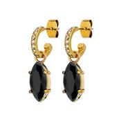 Junipe White/Black Crystal Gold Tone Hoop Earrings