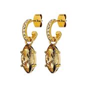 Junipe White/Champagne Crystal Gold Tone Hoop Earrings