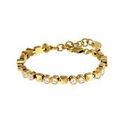 Rockstud White Crystal Gold Tone Bracelet