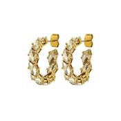 Tamarin Champagne Crystal Gold Tone Hoop Earrings