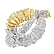 Vintage Cartier 18k Yellow Gold &amp; White Gold Diamond Brooch image
