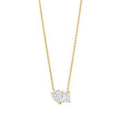 Gold Plated Pear Cubic Zirconia Pendant Necklace