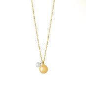 Gold Plated Pearl Pendant Necklace