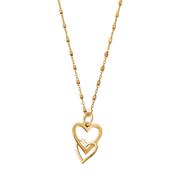 Interlocking Love Heart Gold Plated Necklace