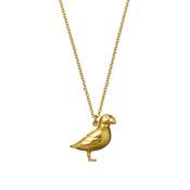 Sterling Silver Gold Plated Puffin Pendant Necklace image