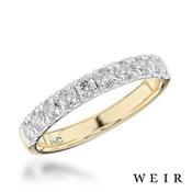 18k yellow gold Round brilliant cut diamond line band image