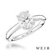 Platinum Lab Grown 2.09ct E VS1  Oval cut Lab Grown Diamond Dress Ring