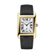 Classics Carree Small Seconds 36mm White Dial Quartz Movement Black Leather Strap Watch image