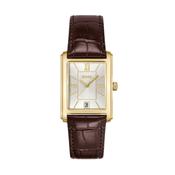 Principle Dress Silver White Dial 28mm Quartz  Brown Leather Strap Watch