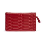 Caroline Red Leather Large Jewelry Portfolio Case