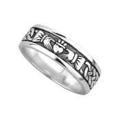 Sterling Silver Ladies Oxidised Claddagh Ring