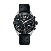Formula 1 Chronograph 43mm Black Dial Quartz Rubber Strap Watch image