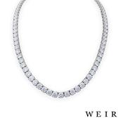 Platinum Round Brilliant Cut Lab Grown Diamond Necklace