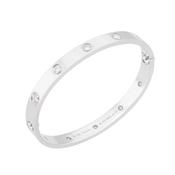 Vintage Cartier 18k White Gold Diamond Screwdriver Love Bangle - Size 16 image