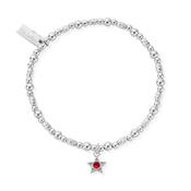 January Birthstone Red CZ Sterling Silver Bracelet