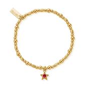 January Birthstone Red CZ Gold Plated Bracelet