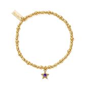 February Birthstone Purple CZ Gold Plated Bracelet