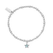 March Birthstone Light Blue CZ Sterling Silver Bracelet