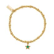 May Birthstone Green CZ Gold Plated Bracelet