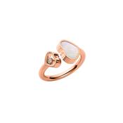 Happy Hearts 18k Rose Gold MOP Diamond Ring Size 53 image