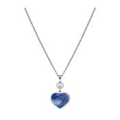 Happy Hearts 18k White Gold Blue MOP Diamond Pendant Necklace