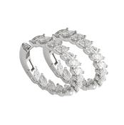 18k White Gold Marquise  Diamond Tennis Earrings image
