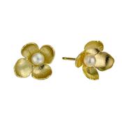 Cuckoo Flower Gold Plated Pearl Stud Earrings image