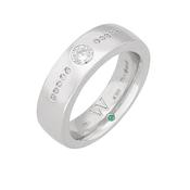 Generations Platinum Round Cut Diamond &amp; Emerald Band image