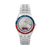 Timex X Peanuts Q Timex GMT 38mm Silver Dial Quartz Stainless Steel Bracelet Watch image