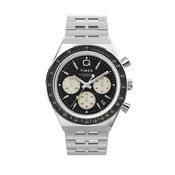 Q Timex Chronograph 40mm Black Dial Quartz Stainless Steel Bracelet Watch