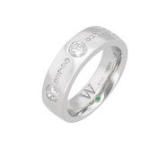 Generations Platinum Round Cut Diamond &amp; Emerald Band image