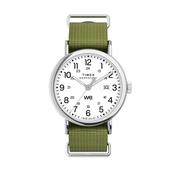 Weekender 40mm White Dial Quartz Green Fabric Strap Watch
