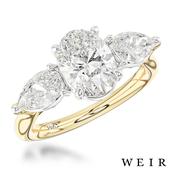 18k yellow gold Lab Grown 3.09ct E VS1  Oval cut Lab Grown Diamond Dress Ring image