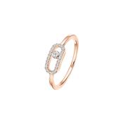 Move Uno 18k Rose Gold Half Pave Ring Size 53