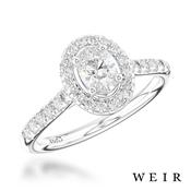 Platinum 0.30ct E VS1 Oval cut Diamond Engagement Ring