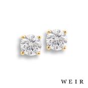 18ct yellow gold Round brilliant cut Diamond Earrings