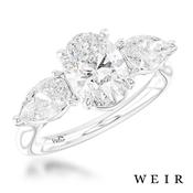 Weir Collection Three Stone Oval Lab Grown Diamond Ring