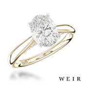 18k yellow gold Lab Grown 1.53ct D VVS2  Oval cut Lab Grown Diamond Dress Ring image