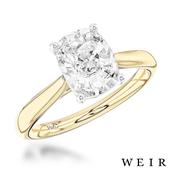 18k yellow gold Lab Grown 1.50ct E VS1  Cushion cut Lab Grown Diamond Dress Ring