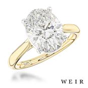 18k yellow gold Lab Grown 3.05ct E VS1  Oval cut Lab Grown Diamond Dress Ring