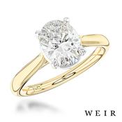 18k yellow gold Lab Grown 1.57ct E VS1  Oval cut Lab Grown Diamond Dress Ring