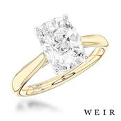 18k yellow gold Lab Grown 3.01ct E VVS2  Cushion cut Lab Grown Diamond Dress Ring image