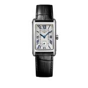 Dolcevita 23.3x37mm Silver Dial Quartz Black Alligator Leather Strap Watch image