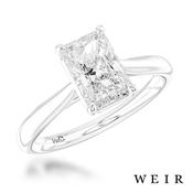 Platinum Lab Grown 1.51ct E VS1  Radiant cut Lab Grown Diamond Dress Ring image
