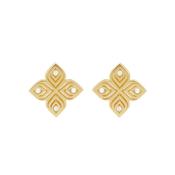 Arabesque Flower 18k Yellow Gold Diamond Stud Earrings image