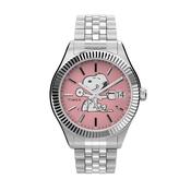 Peanuts Legacy 34mm Pink Dial Quartz Stainless Steel Watch