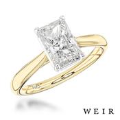 18K yellow gold Lab Grown 3.02ct E VVS2  Radiant cut Lab Grown Diamond Dress Ring image